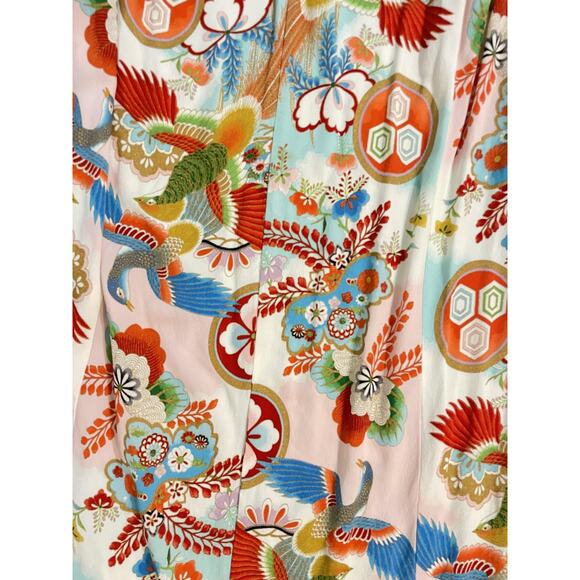 Vintage Japanese Kimono Womens S/M Silk Phoenix Floral Bird Robe Wedding 70s‎ - Picture 5 of 8